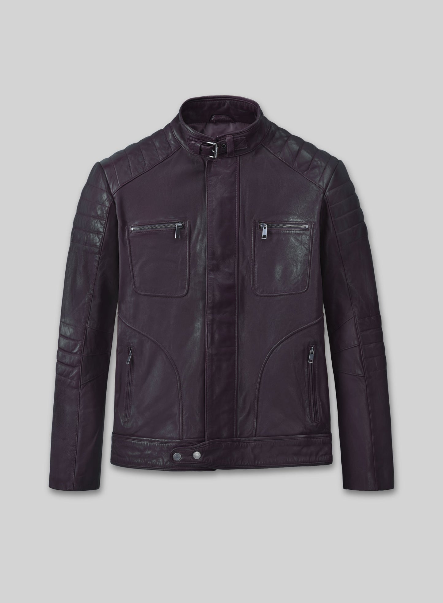 Firefly Moto Purple Biker Leather Jacket