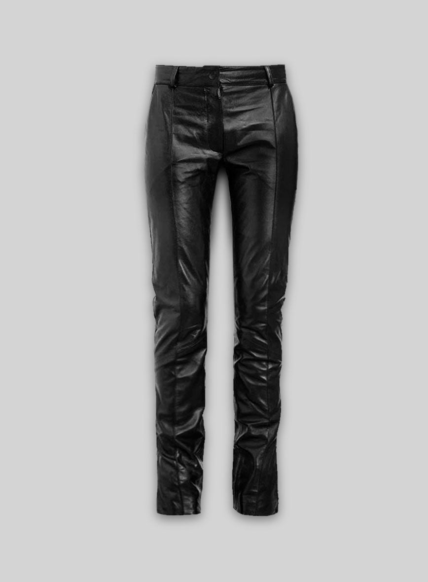 Front Crease Leather Pants