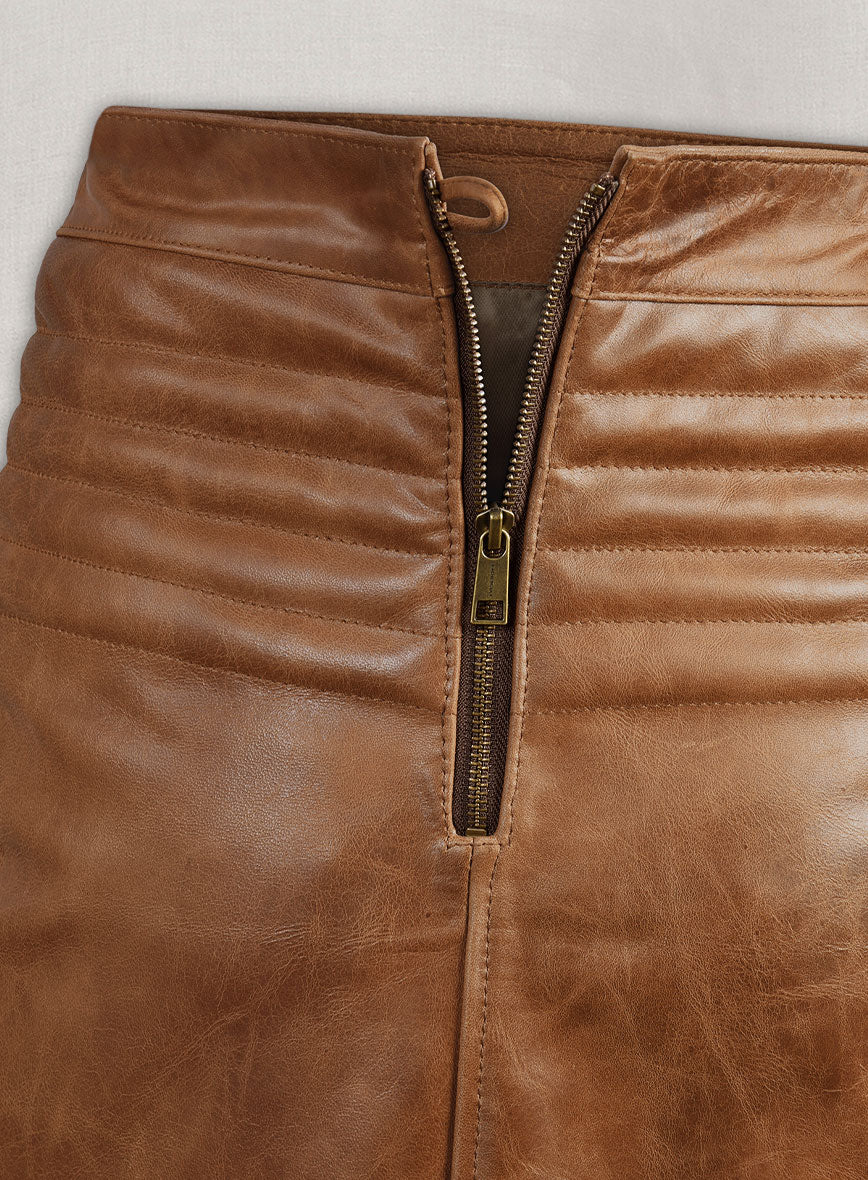 Front Yoke Leather Skirt - # 454