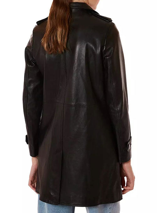 Gabrie Double Breasted Leather Trench Coat - LeatherCult