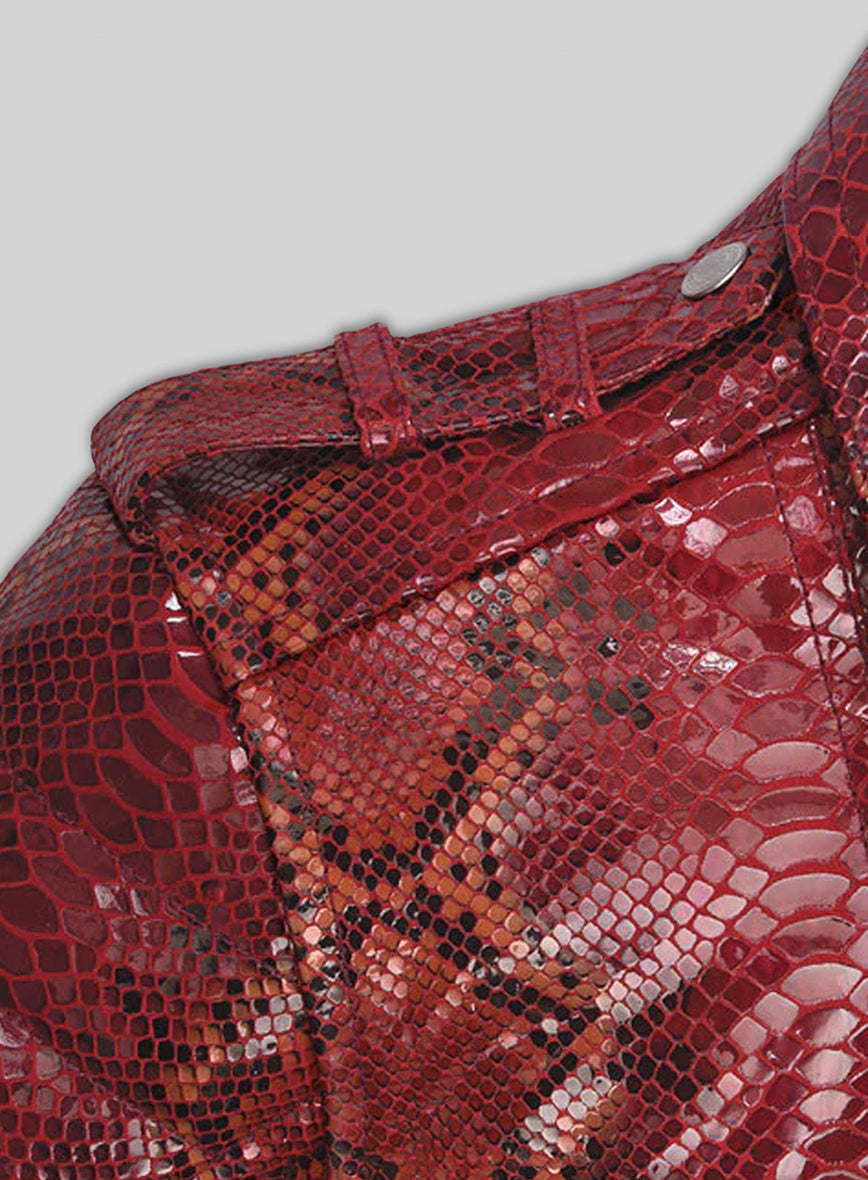 Gallant Bold Red Python Leather Jacket