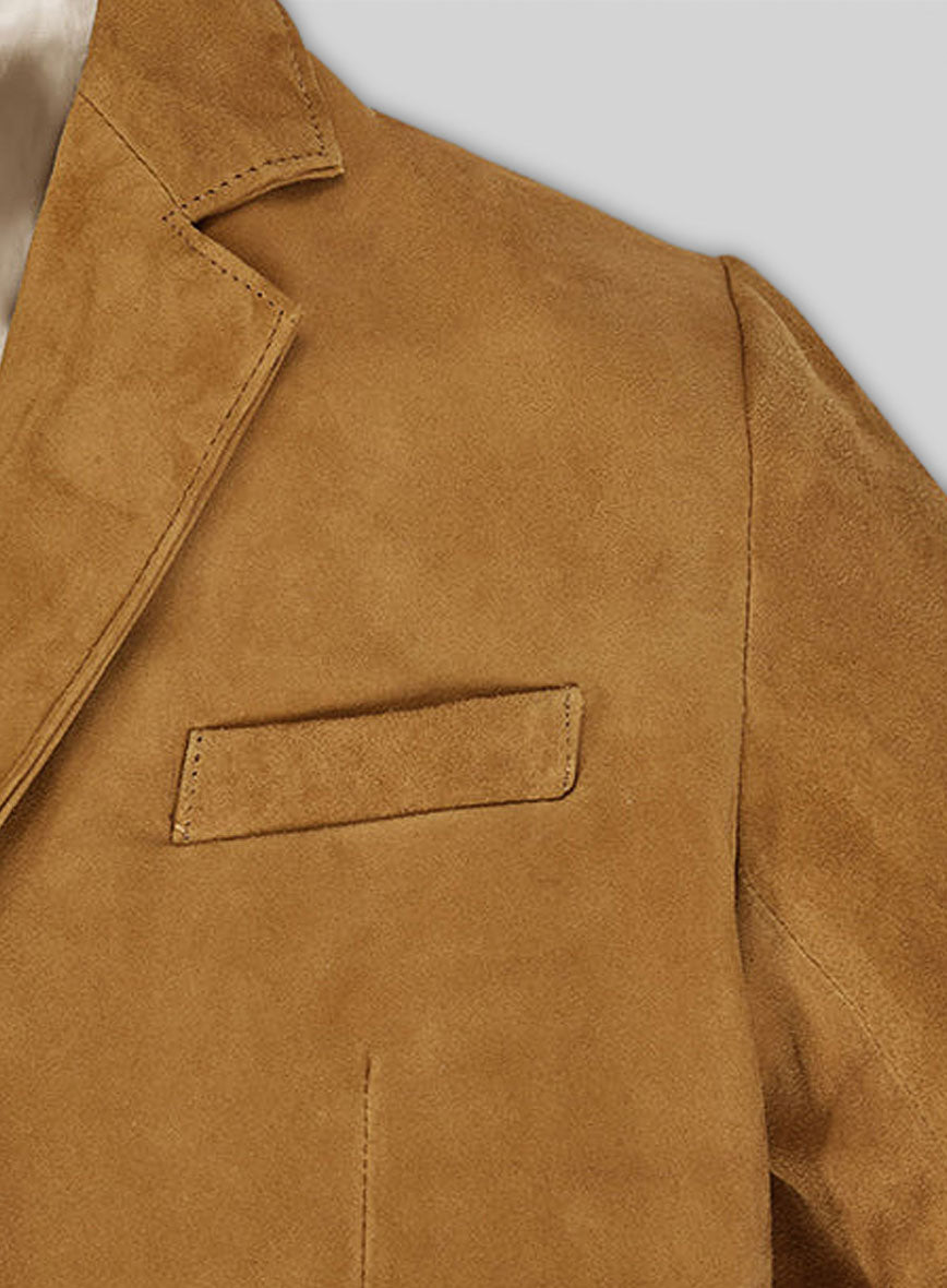Ginger Brown Suede Leather Blazer