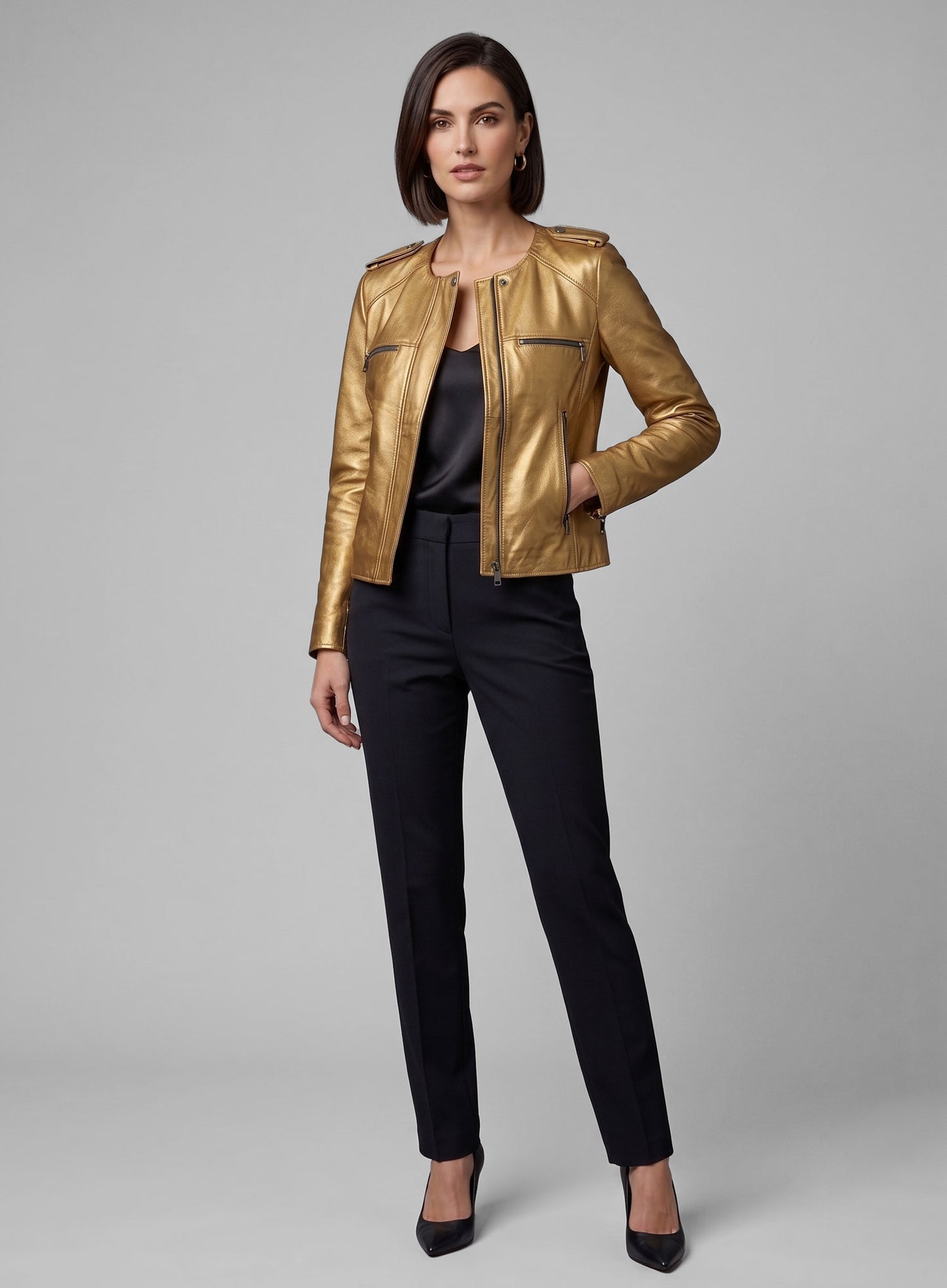 Golden Lizzy Caplan Now You See Me 2 Leather Jacket