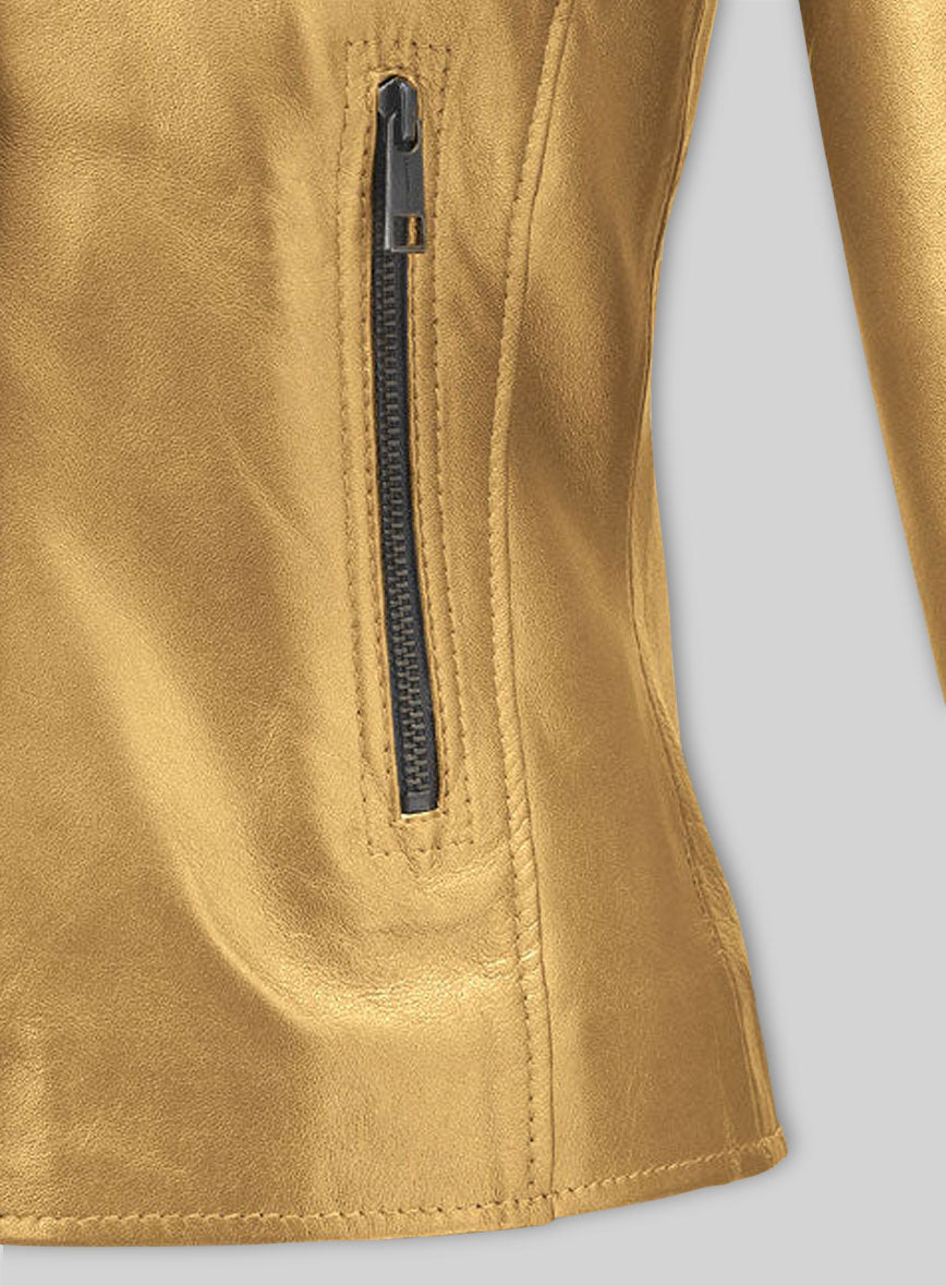 Golden Lizzy Caplan Now You See Me 2 Leather Jacket