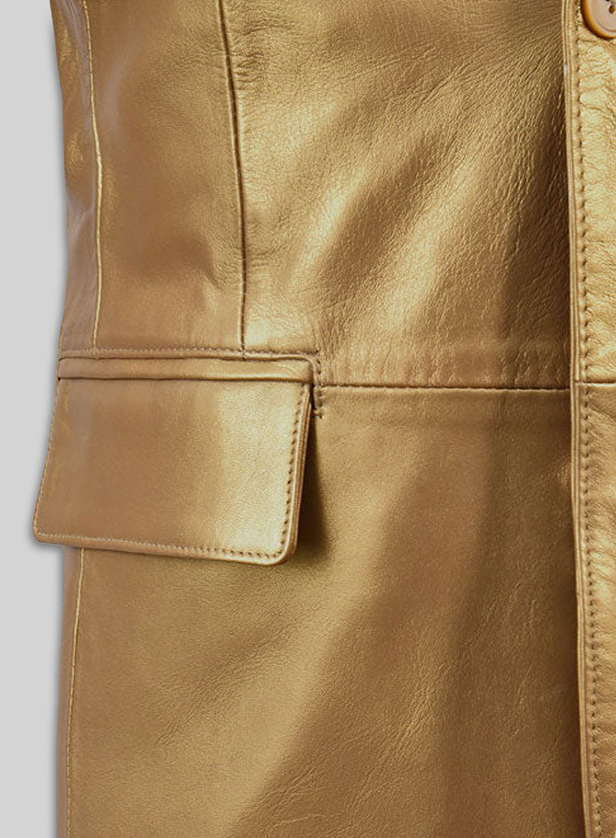 Gold Leather Blazer