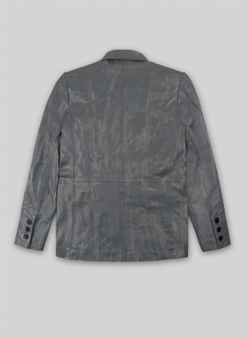 Gray Medieval Leather Blazer - 40 Regular