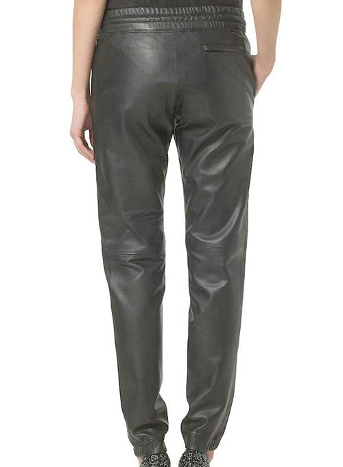 Gym Drawstring Leather Pants - LeatherCult