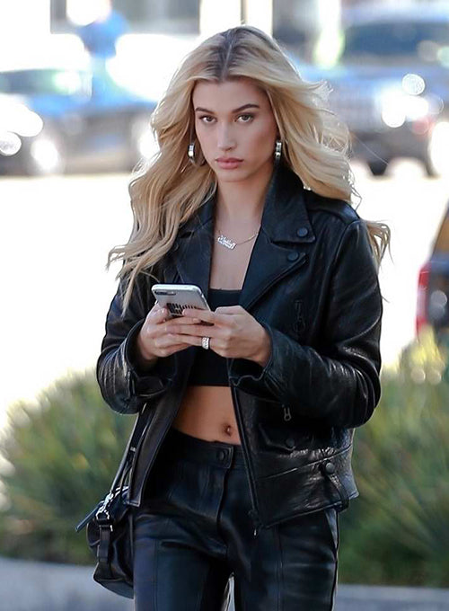 Hailey Baldwin Bieber Leather Jacket - LeatherCult