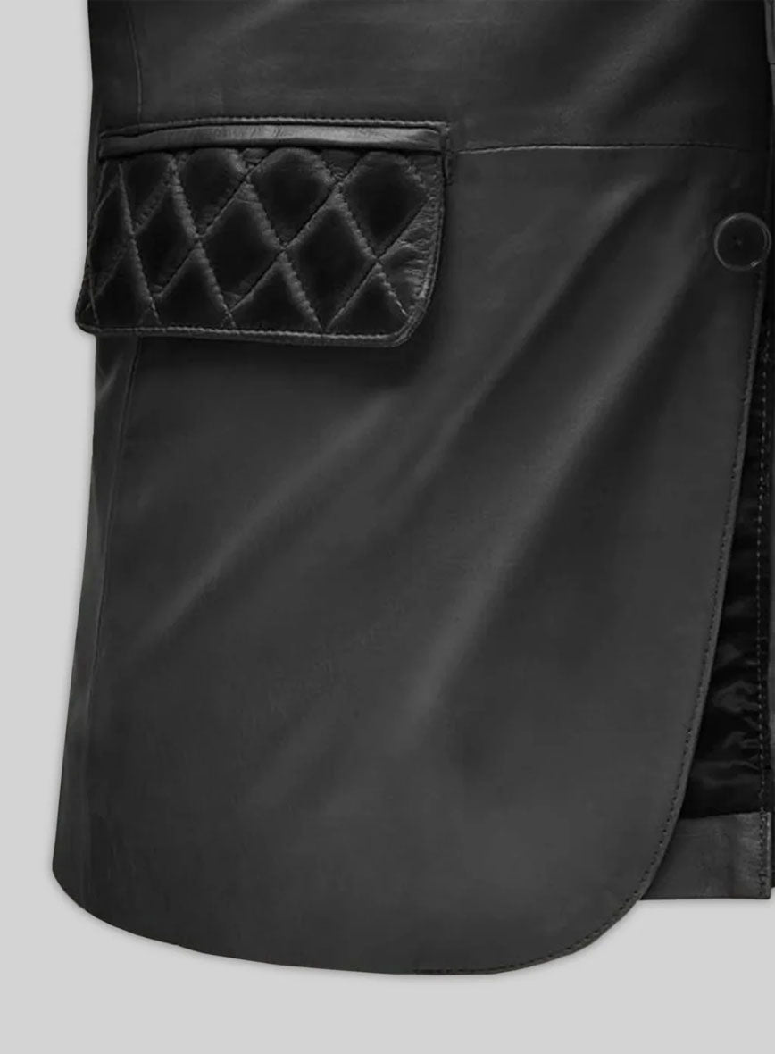 Harper Burnt Charcoal Leather Blazer