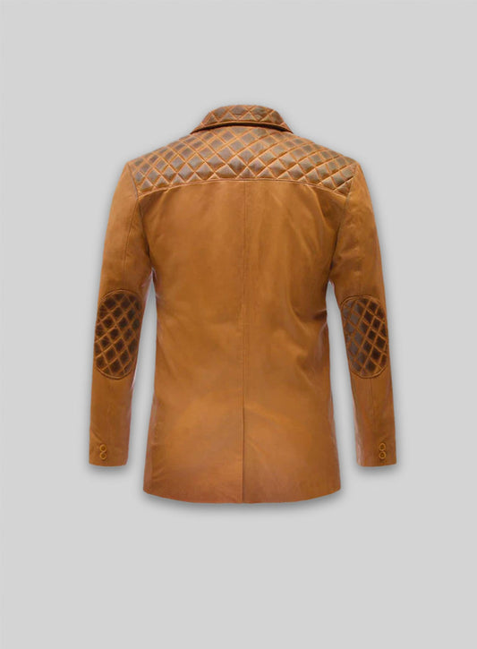 Harper Burnt Mustard Leather Blazer