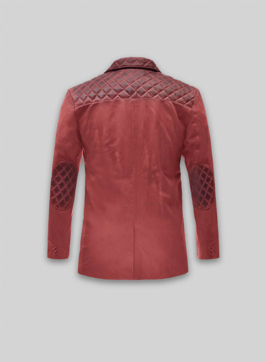 Harper Burnt Red Leather Blazer