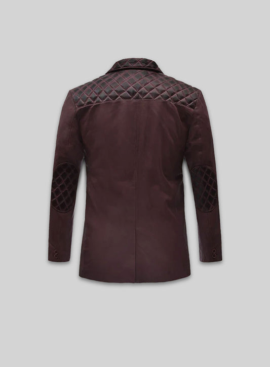 Harper Burnt Wine Leather Blazer