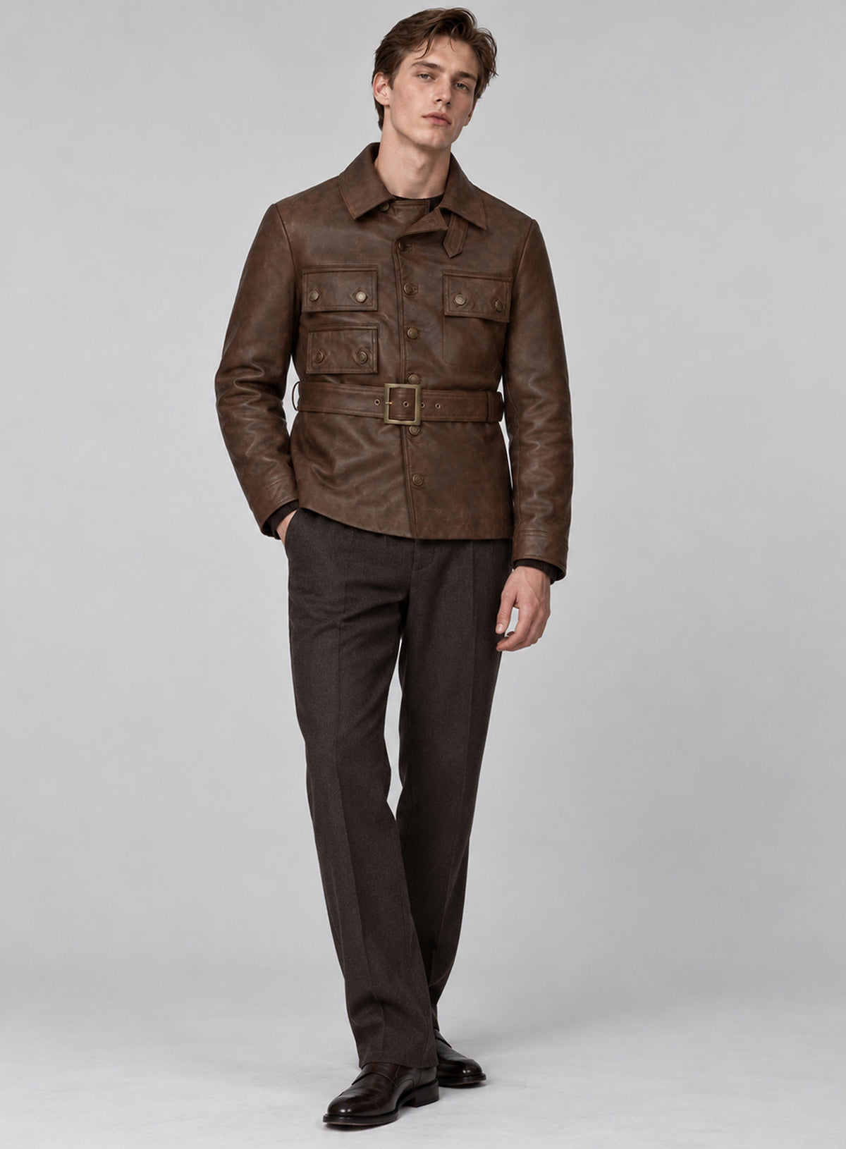 Harris Dickinson The Kingsman Leather Jacket