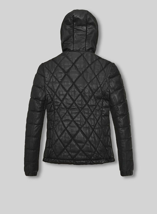 Hooded Leather Jacket # 510