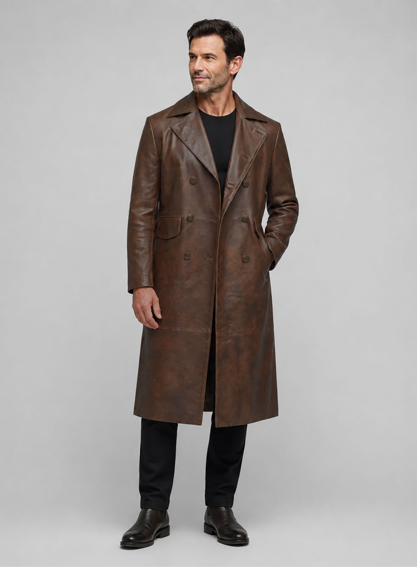 Hugh Jackman The Prestige Leather Long Coat