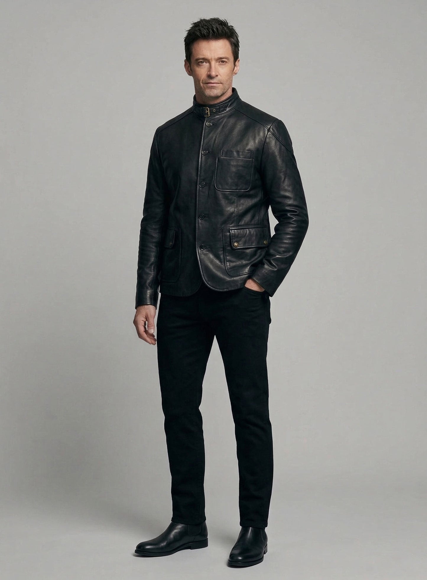 Hugh Jackman Real steel Leather Jacket