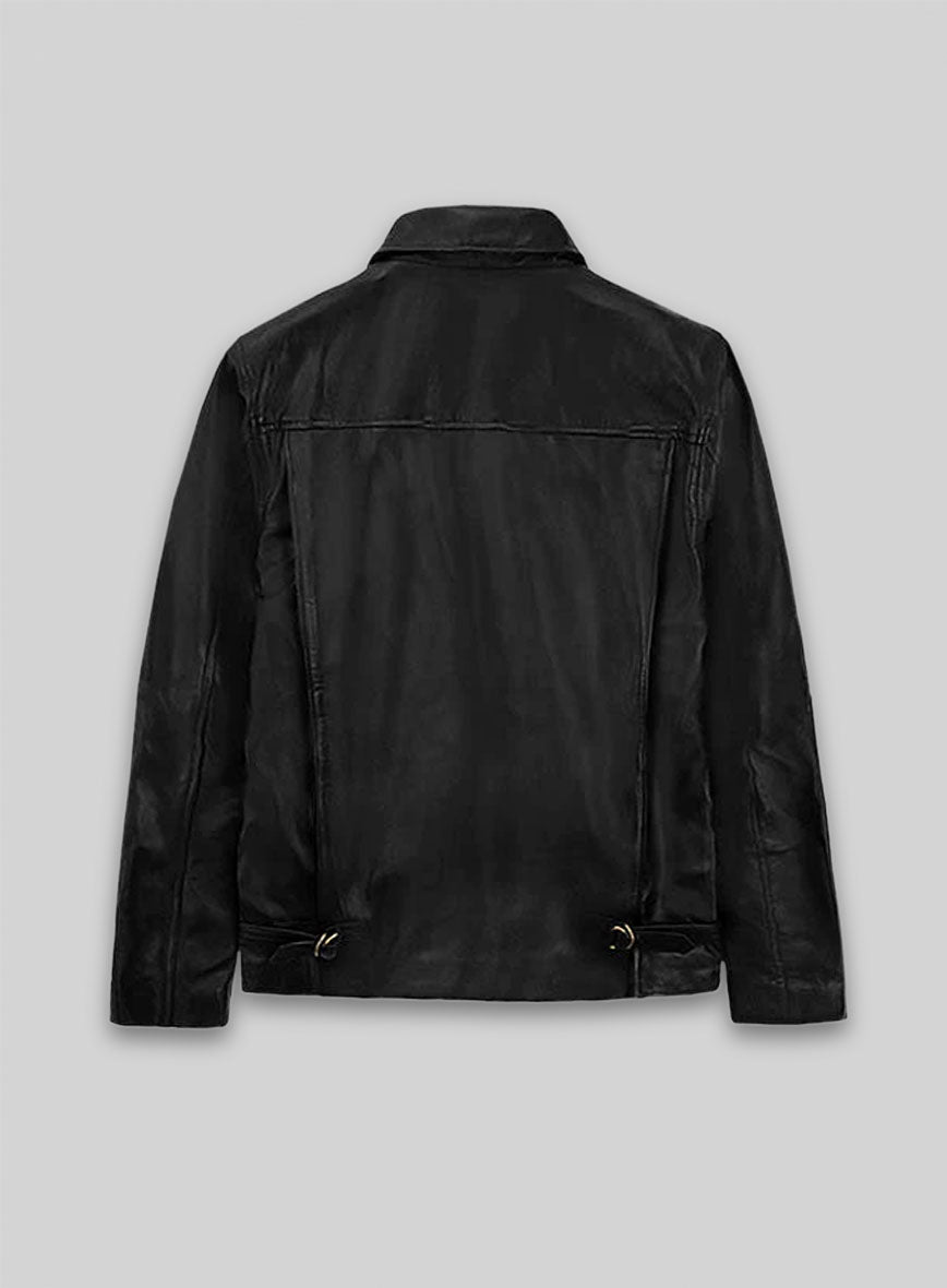 Black Indiana Jones Leather Jacket- XXL Regular