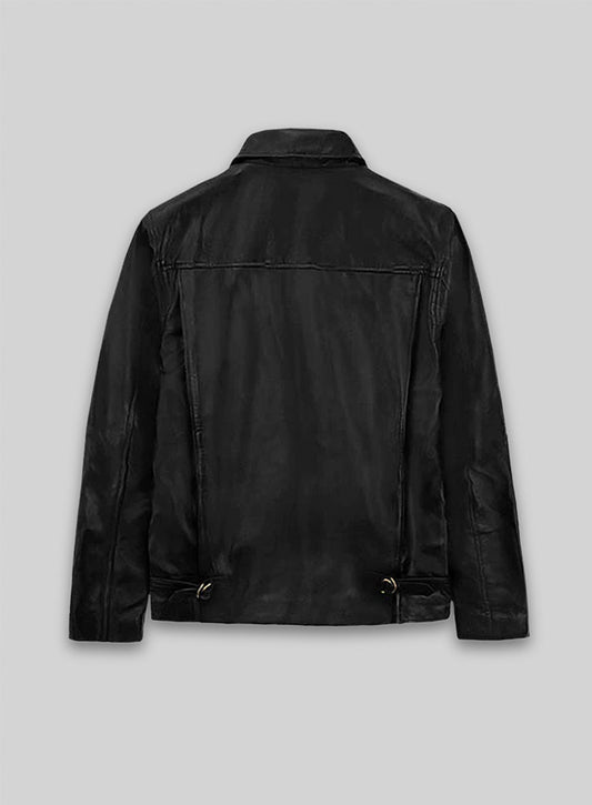 Black Indiana Jones Leather Jacket- XXL Regular