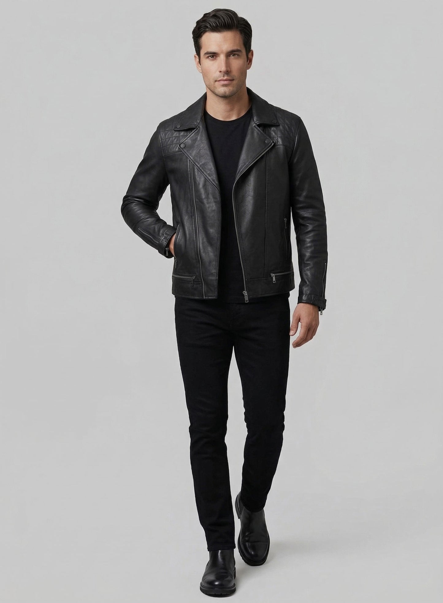 Ironwood Black Biker Leather Jacket