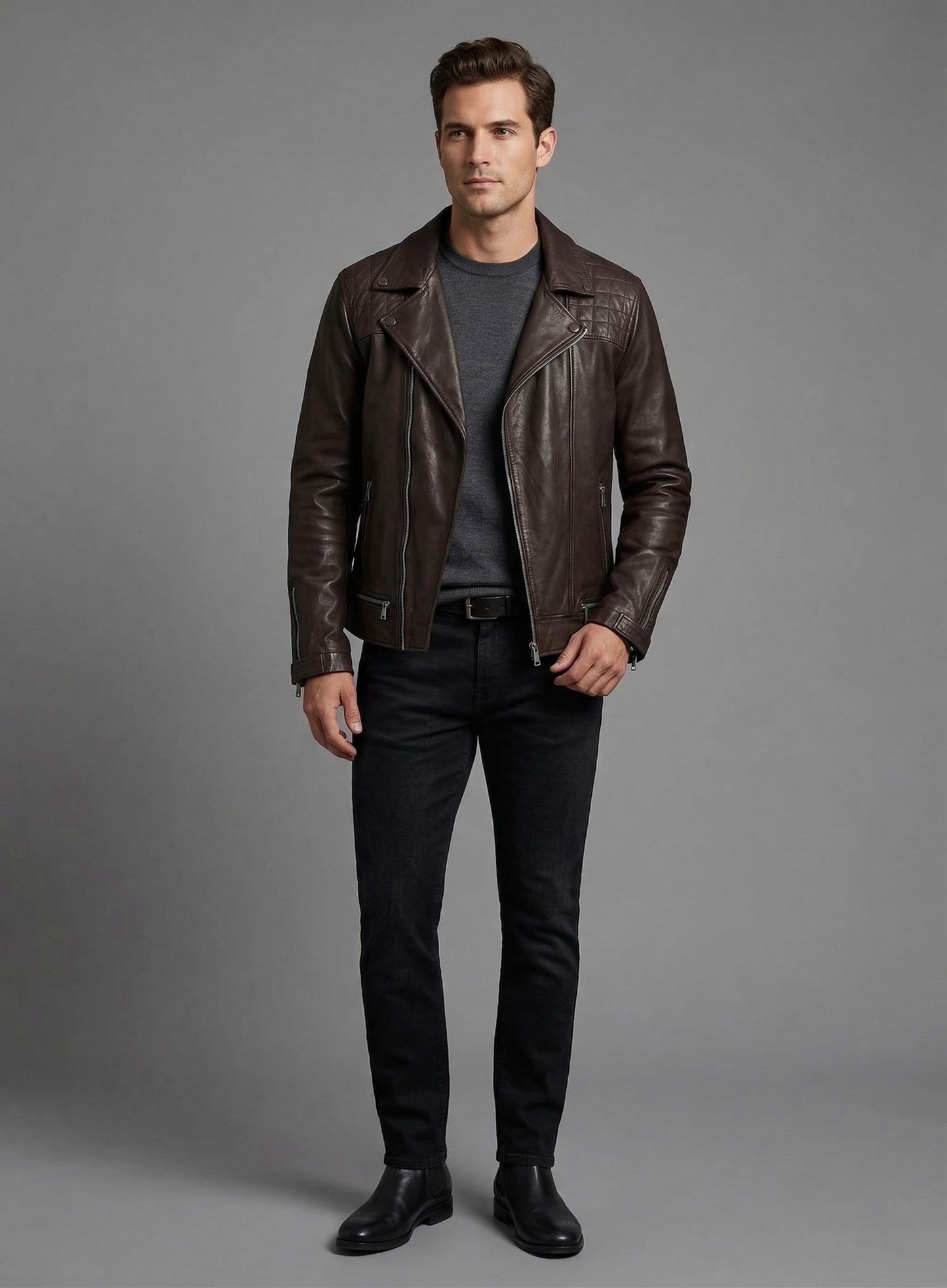 Ironwood Brown Biker Leather Jacket