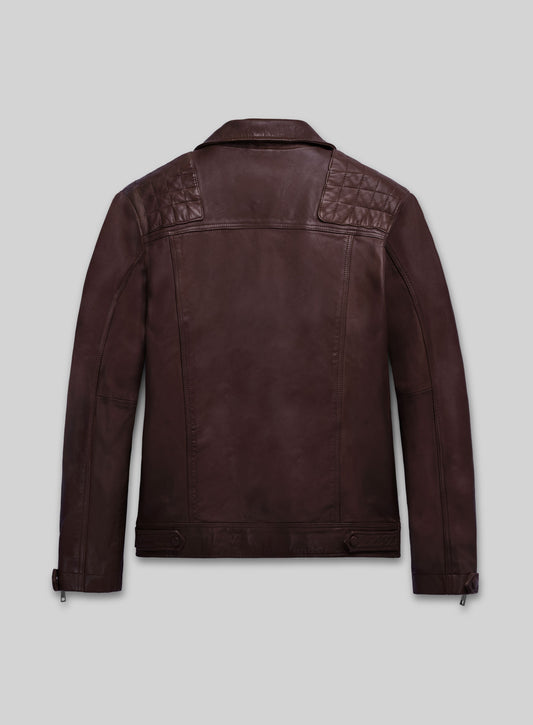 Ironwood Burgundy Biker Leather Jacket