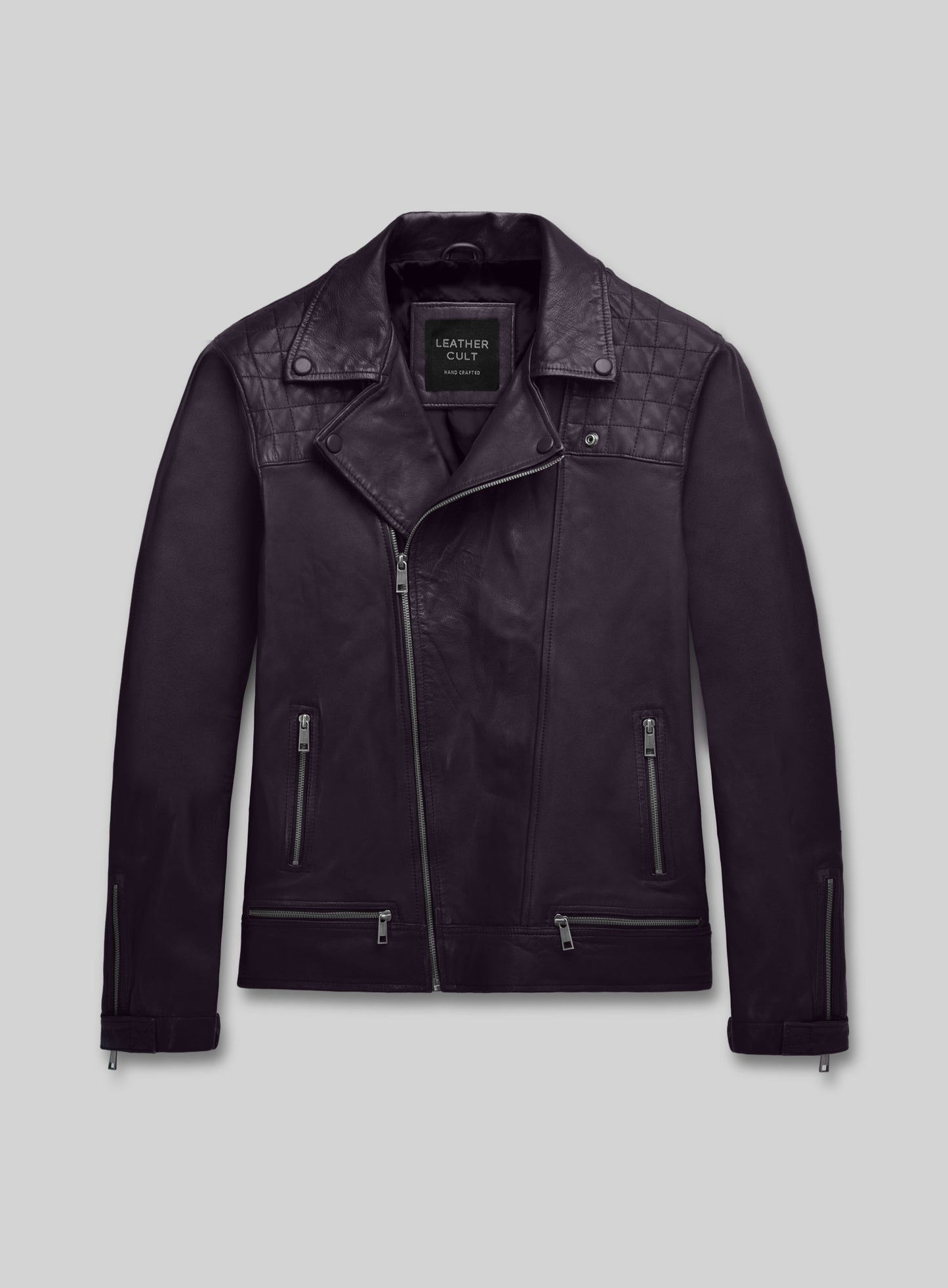 Ironwood Purple Biker Leather Jacket
