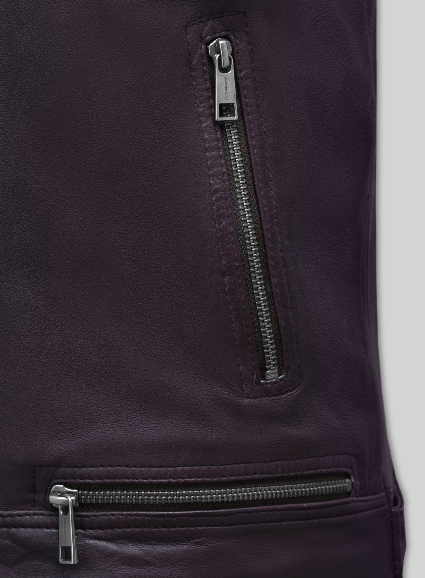 Ironwood Purple Biker Leather Jacket