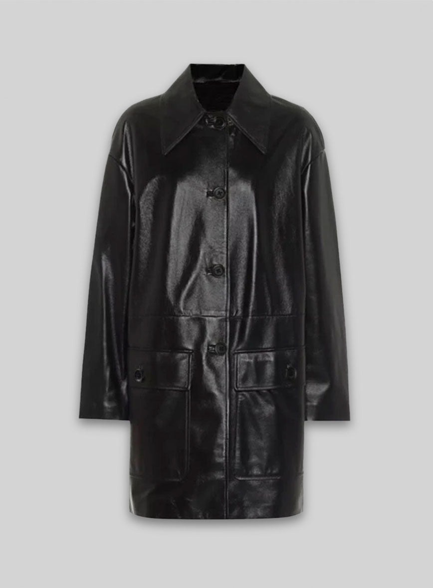 Jackie Leather Trench Coat
