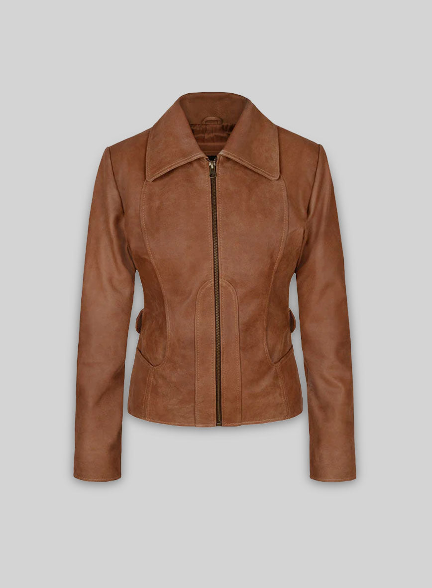 jennifer lopez tobacco leather jacket Office Romance 2026 Brown Worn by Jennifer Lopez Brown Leather Jacket