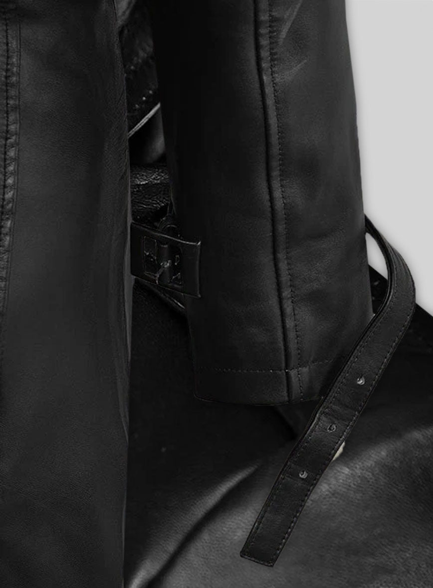 Jennifer Lopez Hustlers Leather Trench Coat