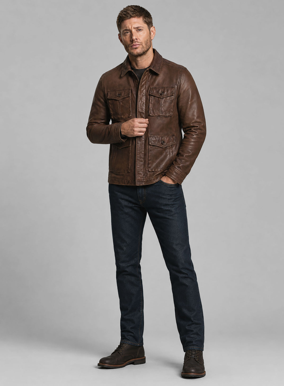Jensen Ross Ackles Supernatural Season 7 Leather Jacket