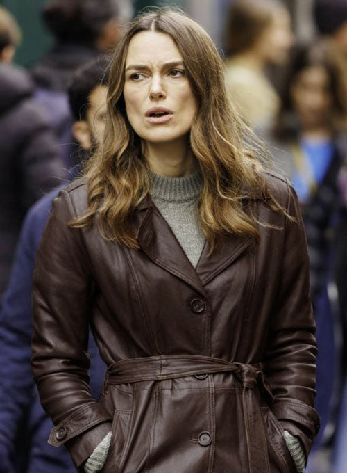 Keira Knightley Black Doves Leather Trench Coat - LeatherCult