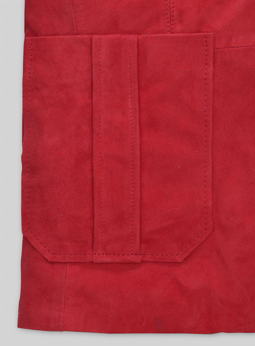 Lava Red Suede Leather Blazer - # 125