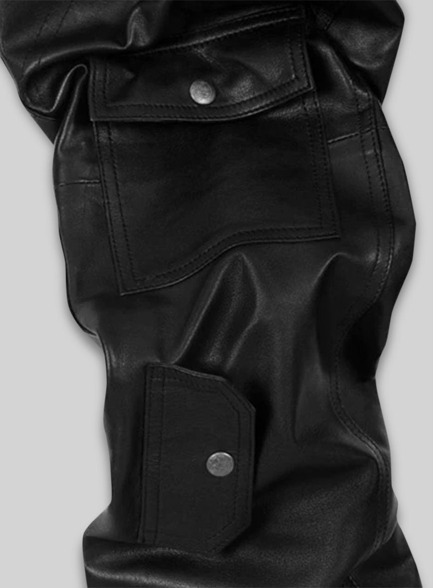 Leather Cargo Jeans - Style 08-5