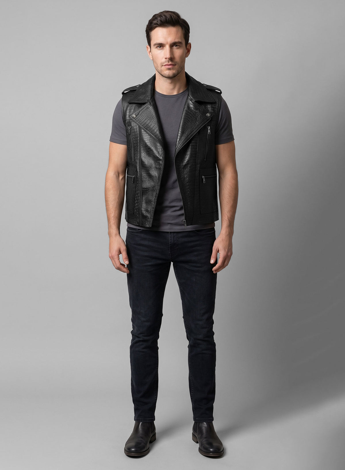 Leather Biker Vest # 319