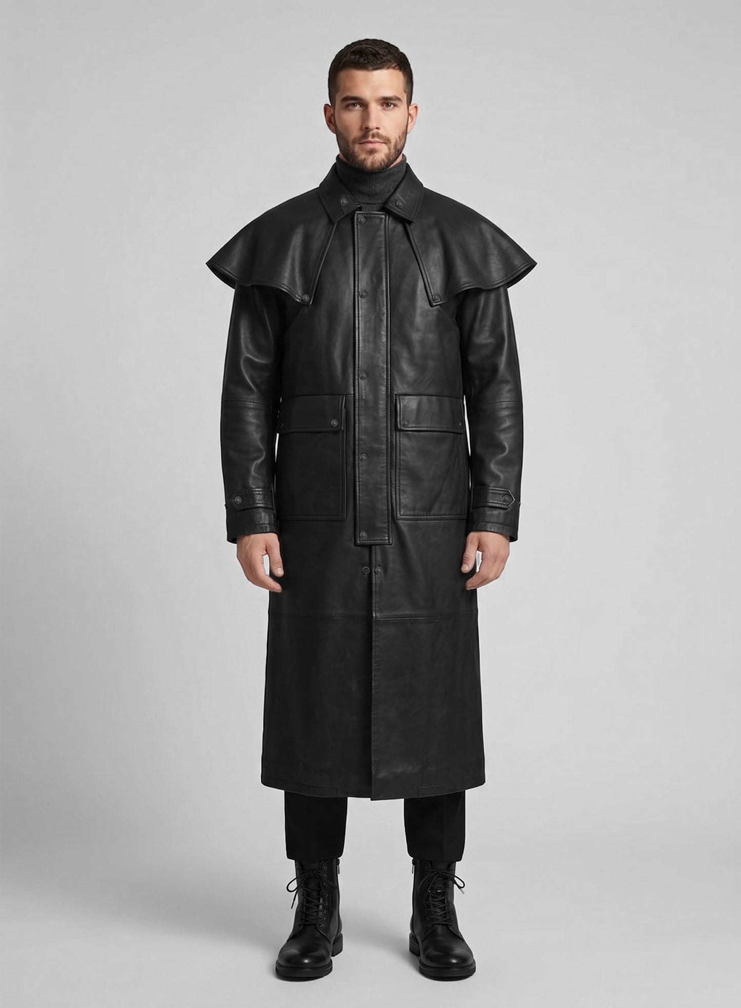 Leather Duster with Cape