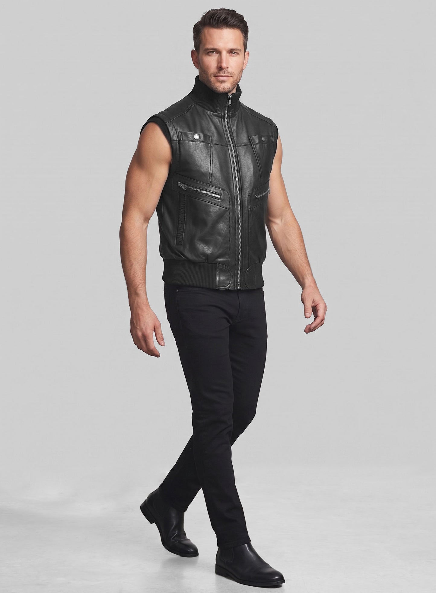 Leather Biker Vest # 314