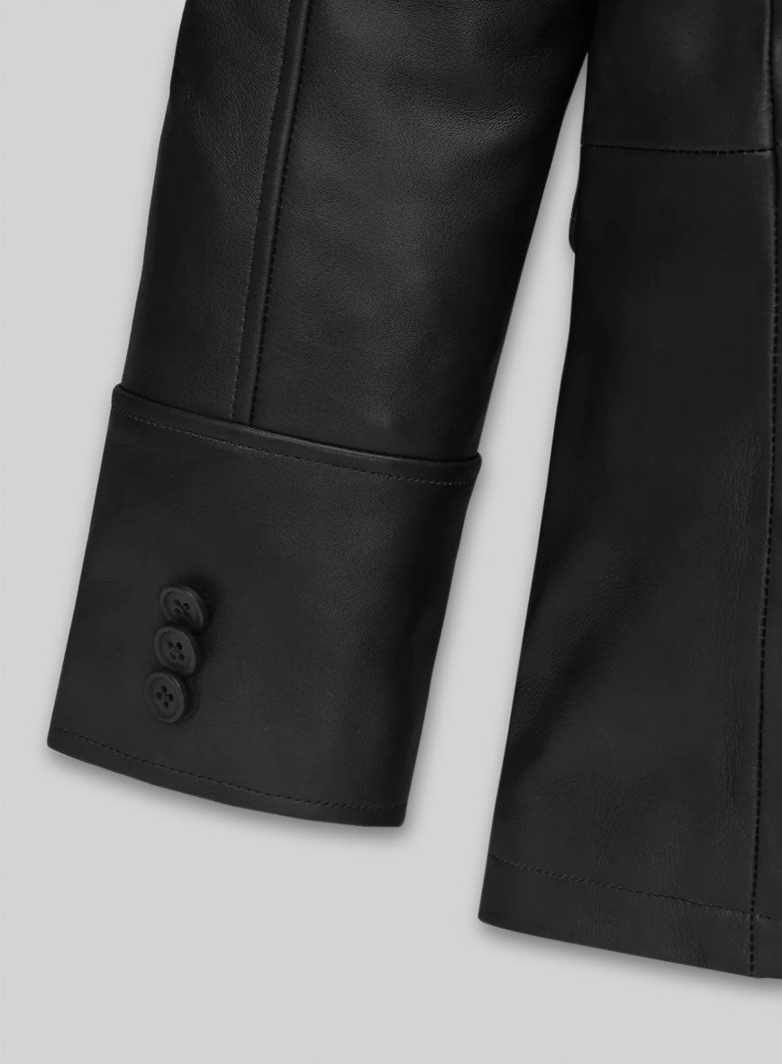 Black Leather Blazer #716 - 40 Long