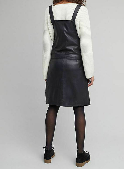 Leather Dungaree Dress #1 - LeatherCult