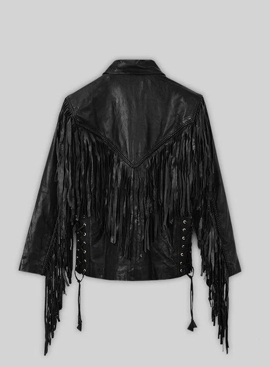 Leather Fringe Jacket #1006