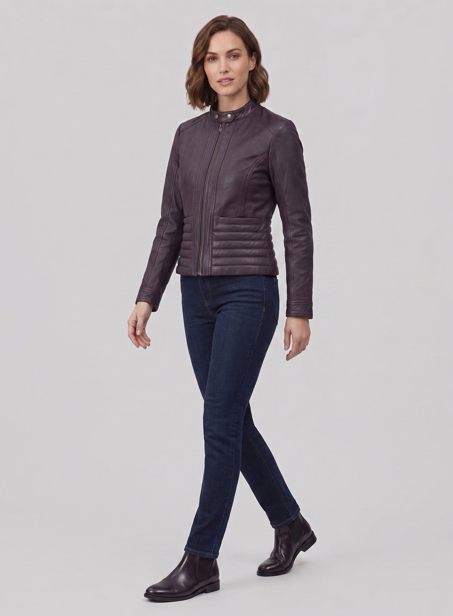 Purple Leather Jacket # 527