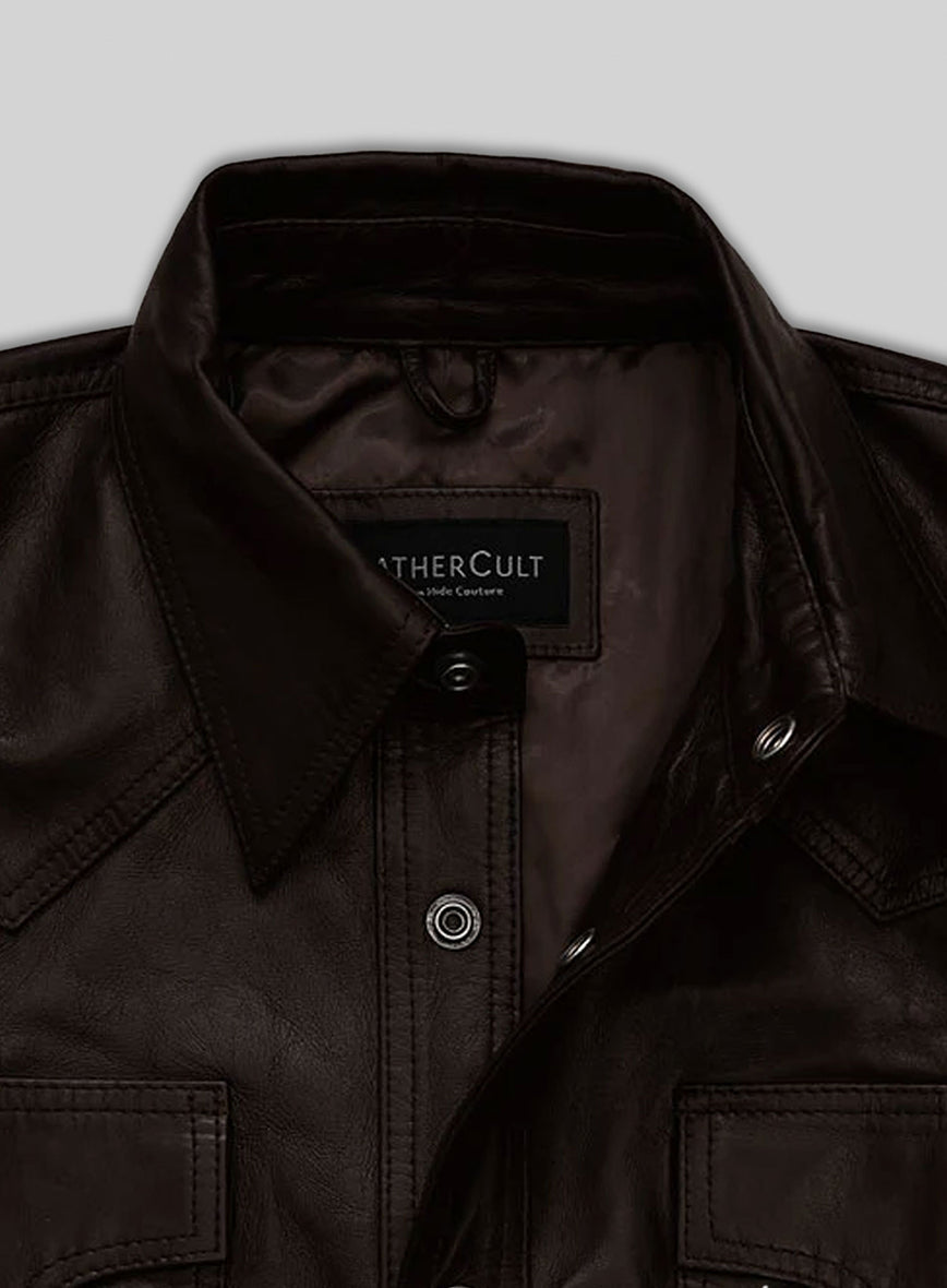 Leather Shirt Jacket #129