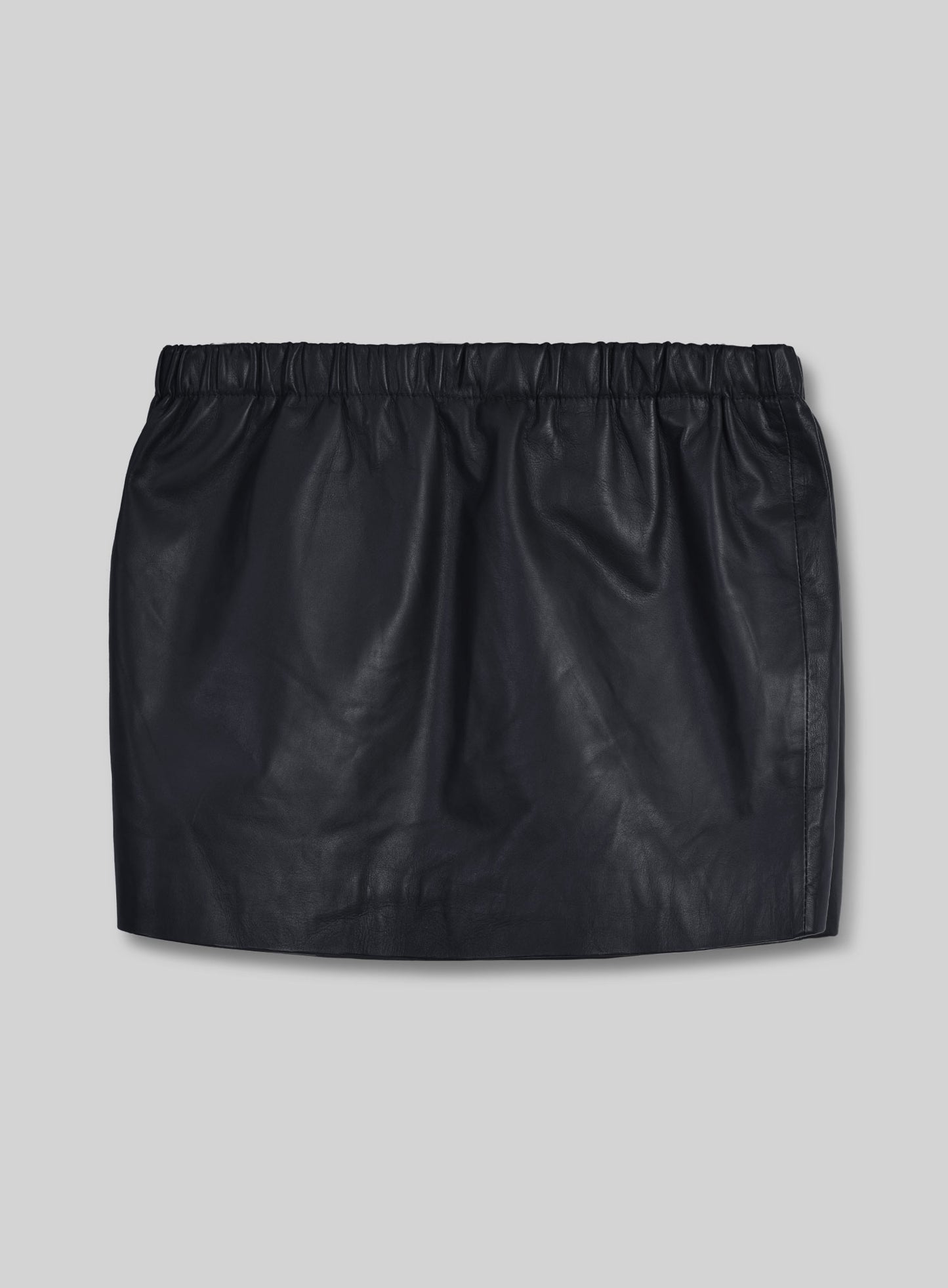 Leather Skirt With Elastic Waist