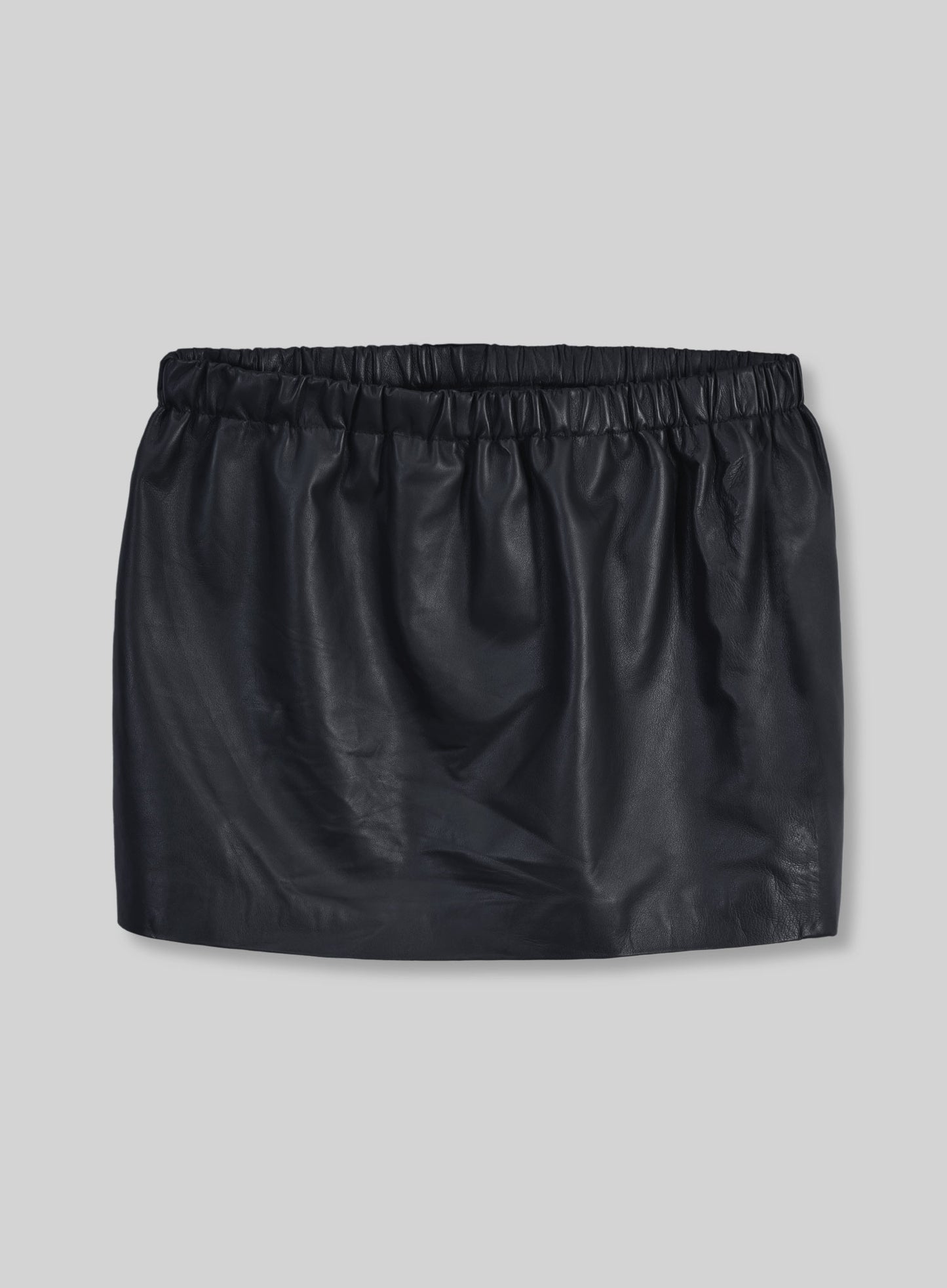 Leather Skirt With Elastic Waist