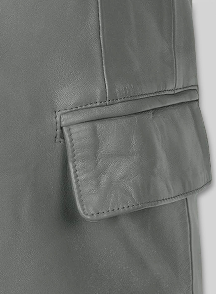 Gray Leather Jacket # 611