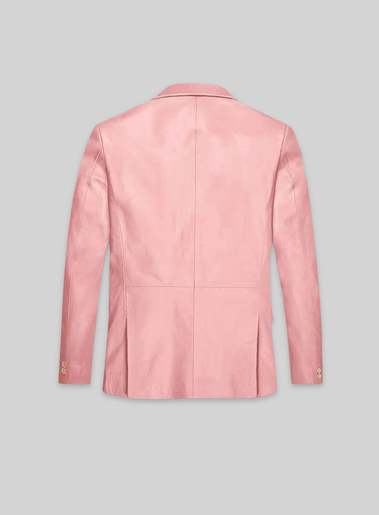 Light Pink Leather Blazer