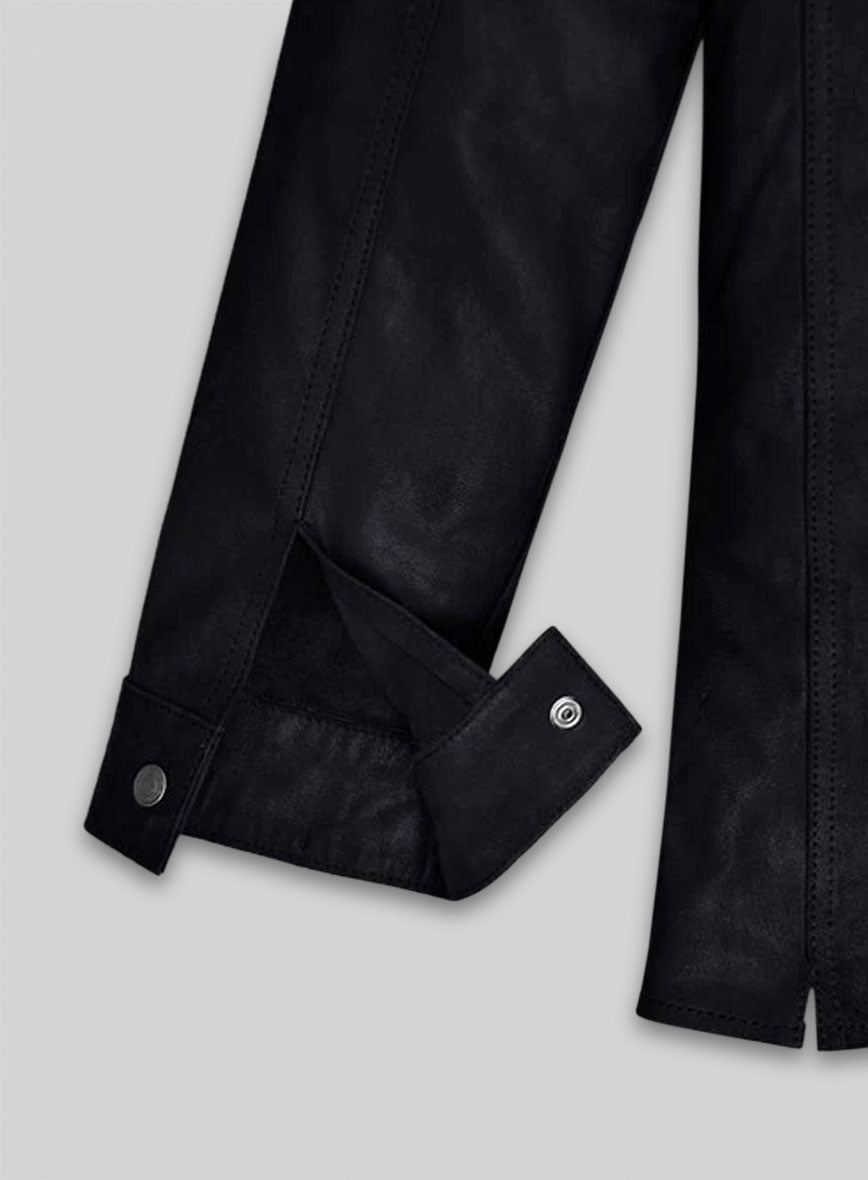 Light Weight Unlined Deep Blue Leather Shirt