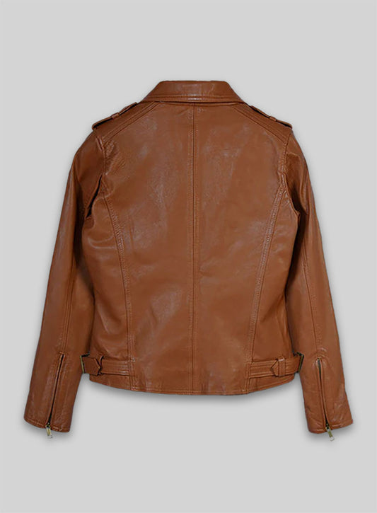 Log Cabin Brown Leather Jacket # 267