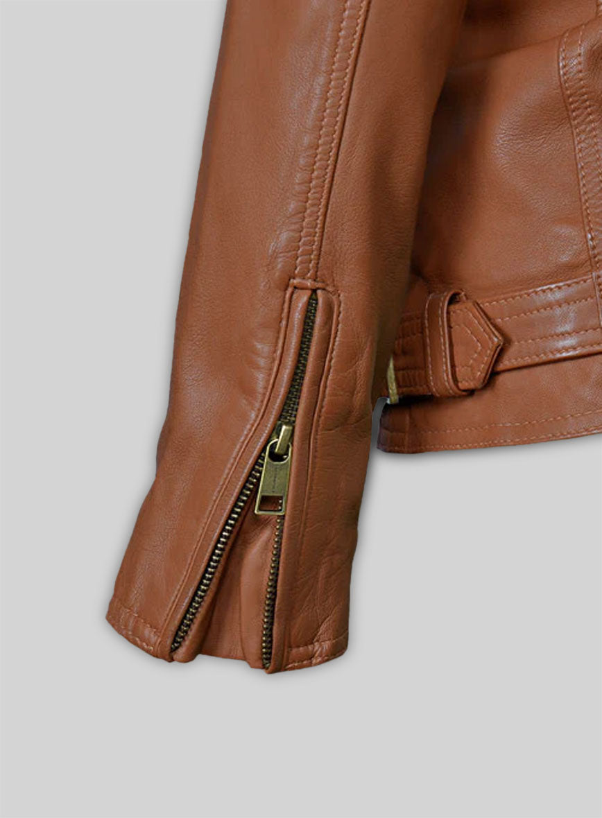 Log Cabin Brown Leather Jacket # 267