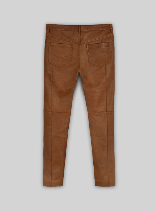 Log Cabin Brown Wax Noach Leather Pants